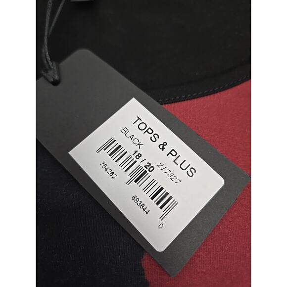 Plus Sz 18-20 Womens Multicolor Short Sleeve Blouse Casual Career Fun - Picture 4 of 8